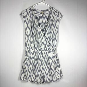 Toad&Co Grey and White Patterned Romper Size Medium PP0815